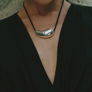 Sculptural Architectural Silver Pendant necklace NEW